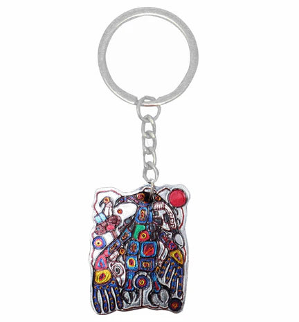 MAN CHANGING INTO THUNDERBIRD METALLIC KEYCHAIN