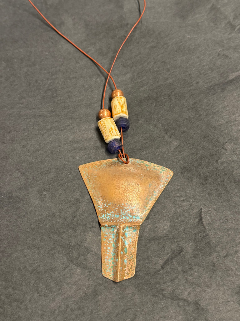 Small Copper Pendant with Devil Club Beads