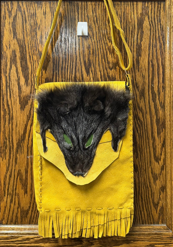 Moose Hide Satchel with Fox Face
