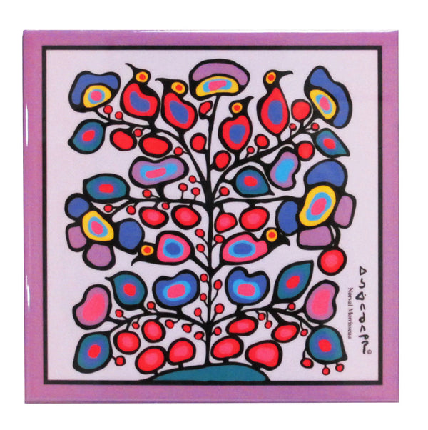 WOODLAND FLORAL CERAMIC TILE- TRIVET