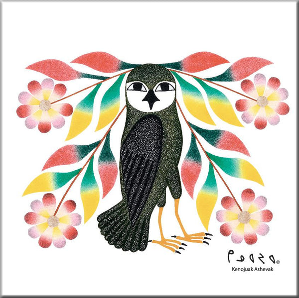 OWL BOUQUET CERAMIC TILE- TRIVET