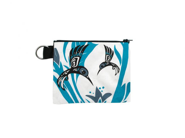 HUMMINGBIRD ZIP POUCH - BLUE