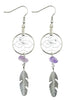 DREAM CATCHER EARRINGS WITH FEATHER