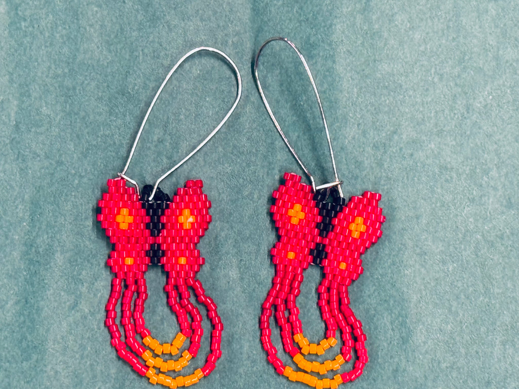 Butterfly Beaded Earring by Elise Williams
