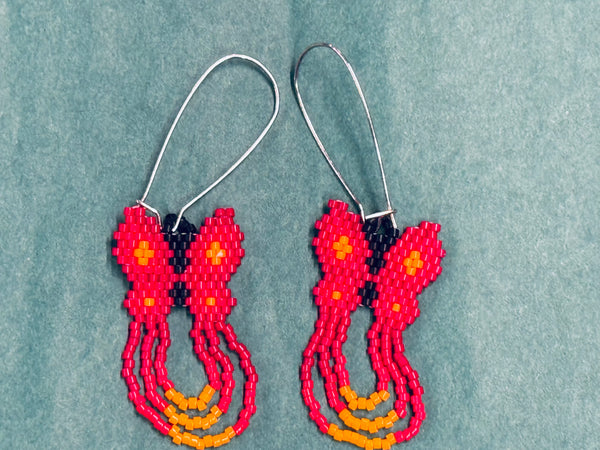Butterfly Beaded Earring by Elise Williams