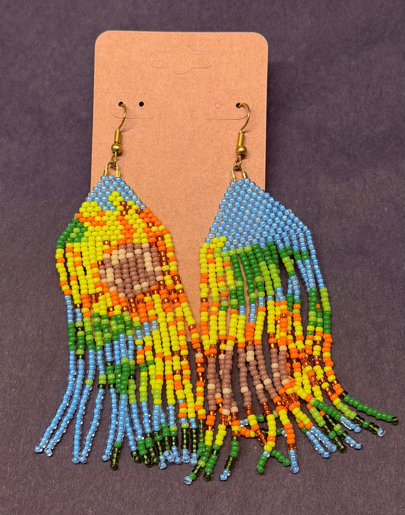 Sunflower Fringe Earrings
