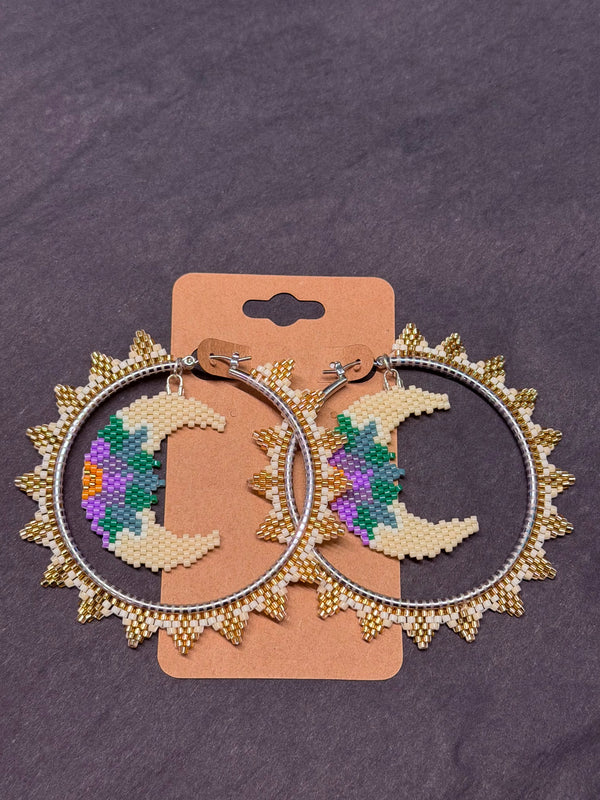 Moon in Sun Hoop Earrings