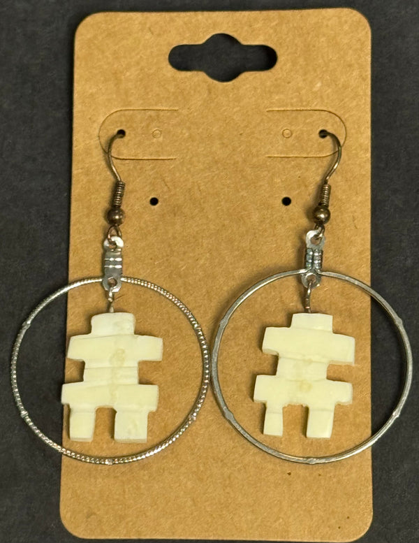 Anthony Ittusardjuat - Earrings Ivory Inukshuk