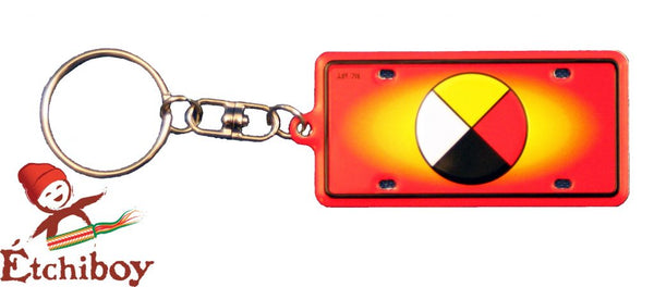 RECTANGULAR MEDICINE WHEEL KEYCHAIN