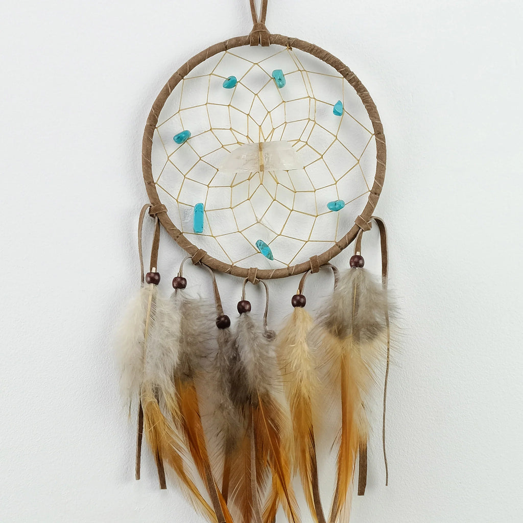4" DREAM CATCHER WITH STONES AND CRYSTAL
