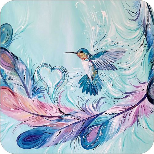 COASTERS - CARLA JOSEPH - HUMMINGBIRD FEATHERS