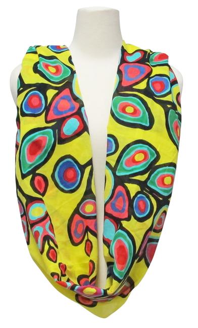 FLORAL ON YELLOW INFINITY SCARF