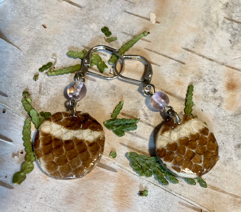 MOOSE ANTLER WITH SNAKE SKIN EARRINGS