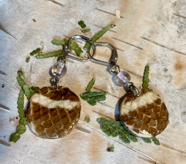 MOOSE ANTLER WITH SNAKE SKIN EARRINGS