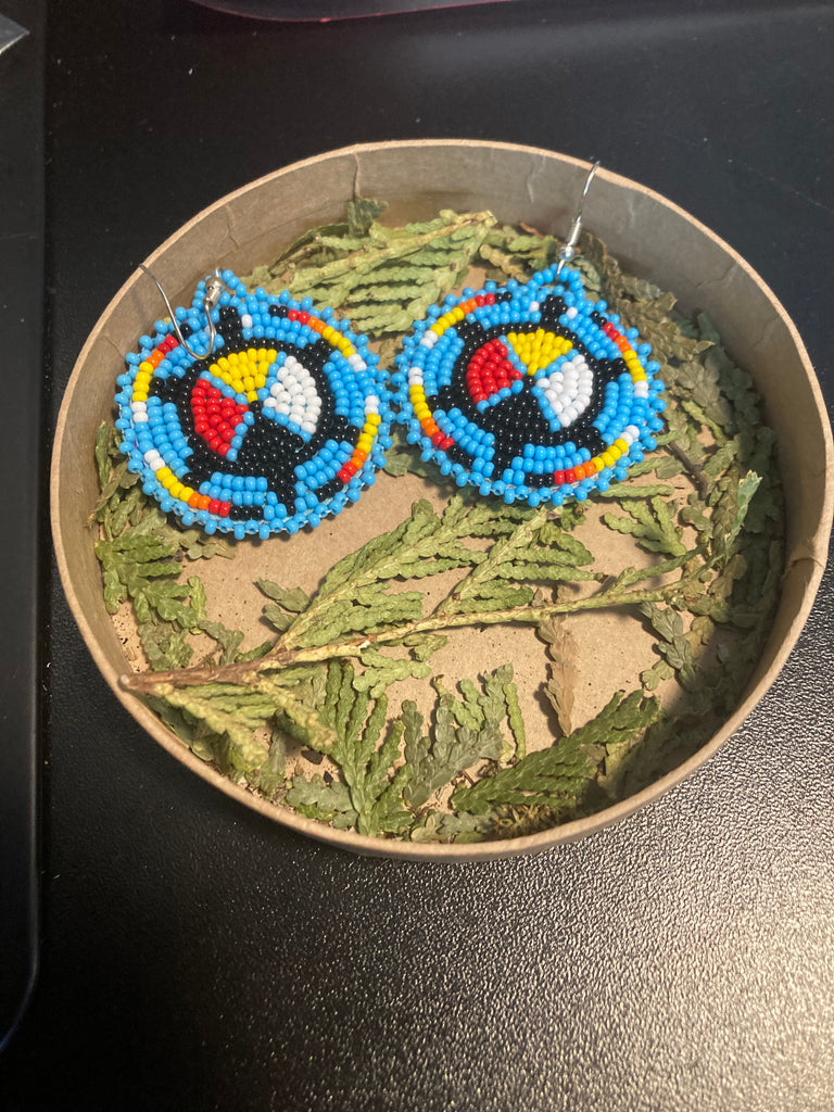 Beaded Earrings Turquoise Turtle