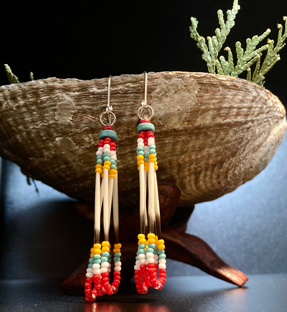 PORCUPINE QUILL EARRINGS - 4 COLORS