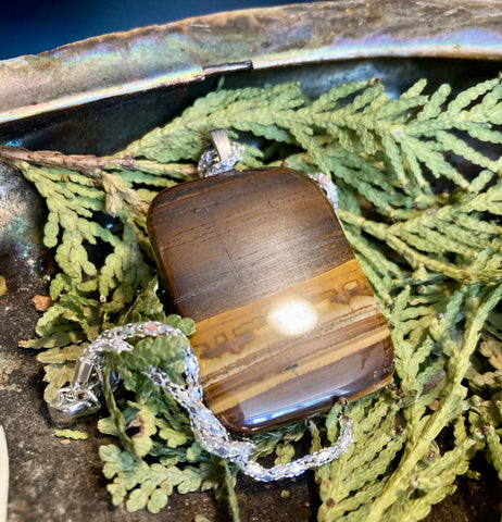 ZEBRA JASPER PENDANT WITH CHAIN