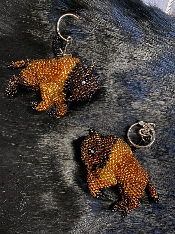 BEADED BUFFALO KEYCHAIN
