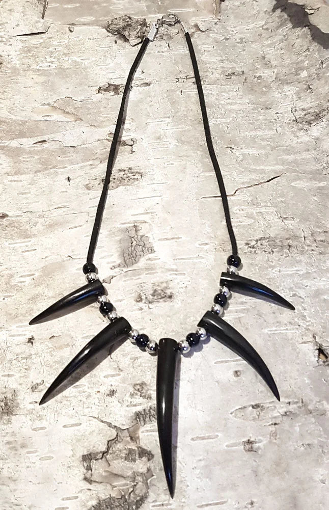 Black Buffalo Horn Eagle Talon Necklace