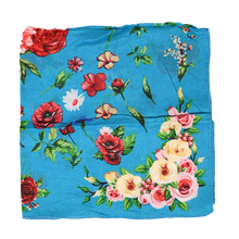 SCARF - FLORAL KOKOM - TURQUOISE